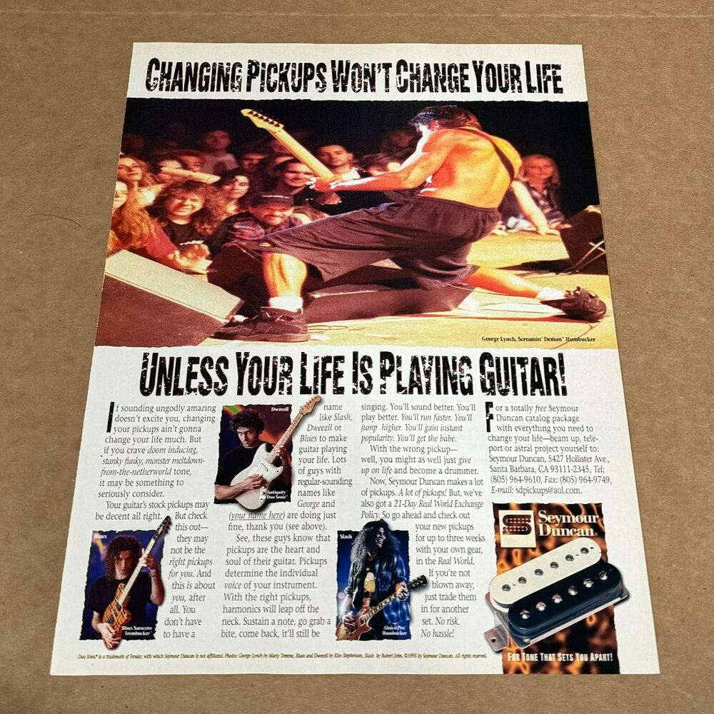 George Lynch / Dweezil / Slash - SEYMOUR DUNCAN PICKUPS - Print Ad - 1996